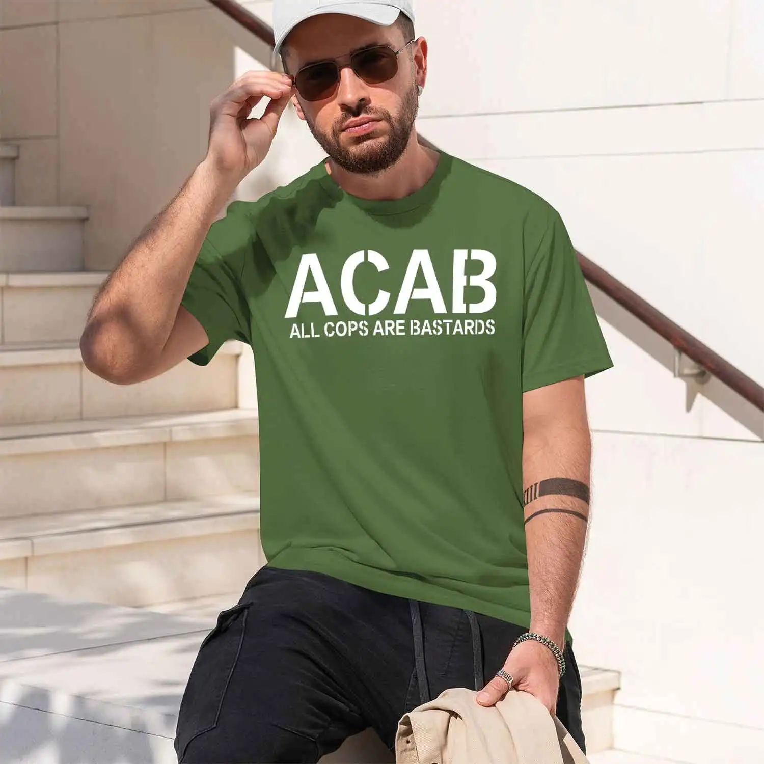 ACAB ALL COPS ARE BADS 2026 Новая модель мужской футболки с коротким рукавом и круглым вырезом, классическая повседневная модель, несколько цветов и размеров для повседневной носки. (art.: 3920d90e7c8ea) - 3920d90e7c8ea