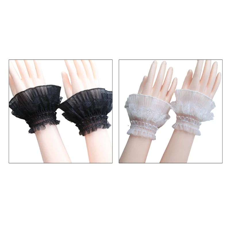 

Lovley Fake Sleeves Layered Lace Cuff Stretch Bracelet False Sleeves Wrist Cuffs