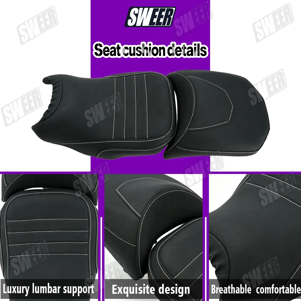 Фото Раздельное сиденье для мотоцикла, подходит для BMW R1250GS R 1250 GS 2019-2023, из искусственной кожи с губчатым наполнителем, комфортные детали сиденья. №5