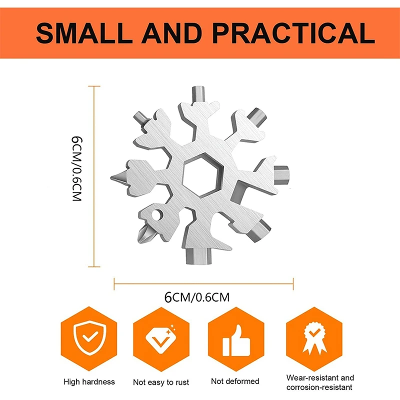 4 шт. многофункциональный инструмент в виде снежинки 18 1 с брелоком велосипедный