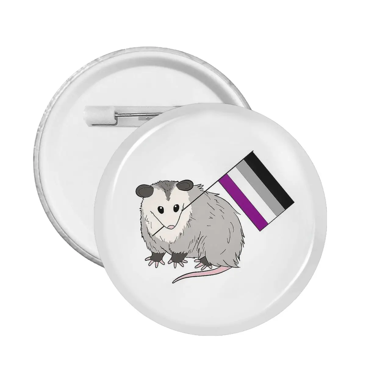 

Asexual Pride Pin значки Opossum Didelphinae мышь животные металлические настраиваемые значки броши для влюбленных значки броши для одежды