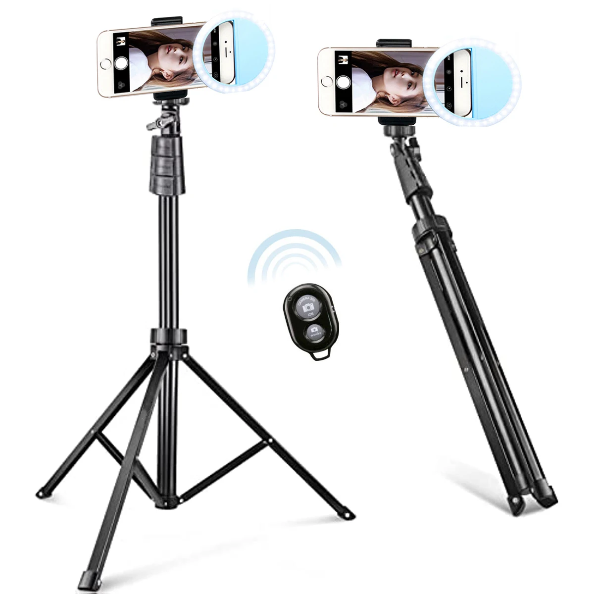 

Универсальный штатив для телефона 67 дюймов и селфи-Палка с зарядкой от USB, светодиодный кольцевой светильник для селфи, штатив для мобильног...