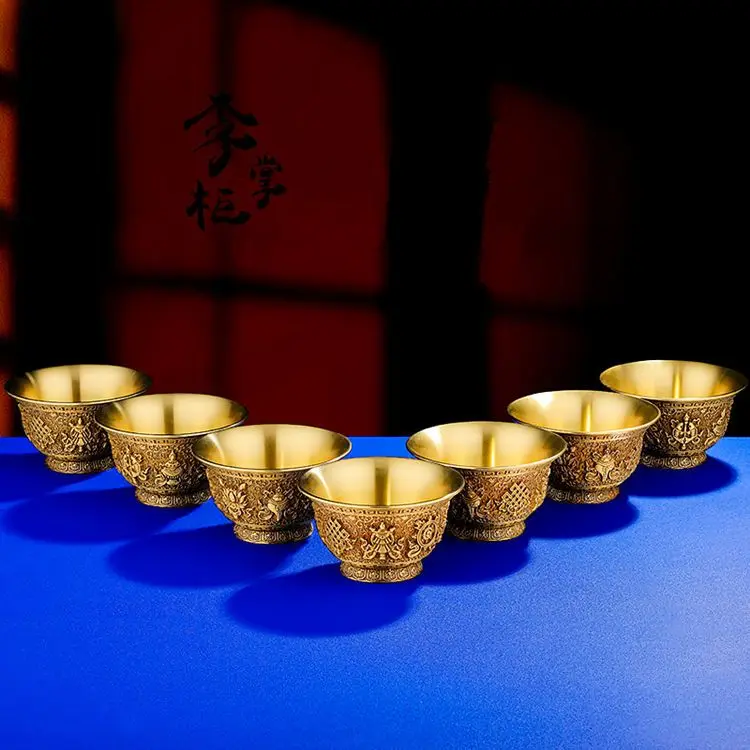 Shopkeeper Li Тантра Непал тибетский благоприятный восемь сокровищ чашка из чистой