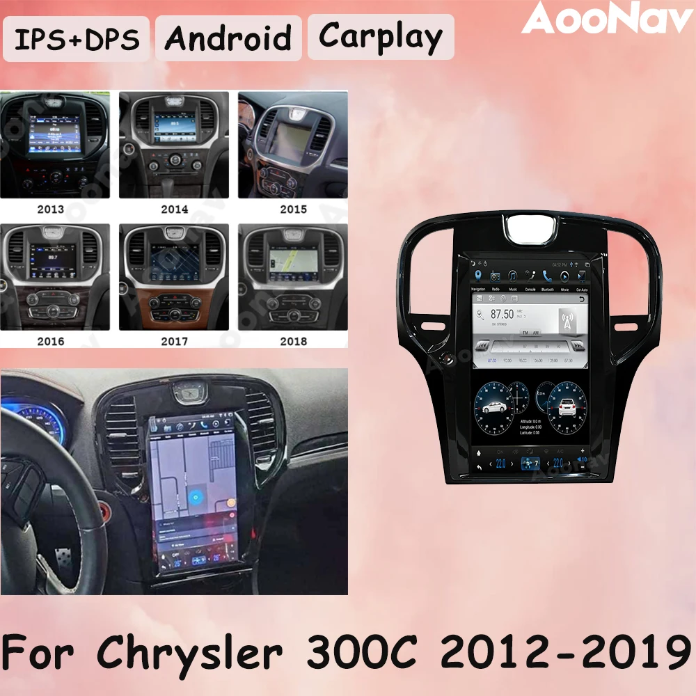 

Автомагнитола на Android с GPS-навигацией для Chrysler 300C 2012-2019, сенсорный экран в стиле Tesla, мультимедийный плеер для Carplay