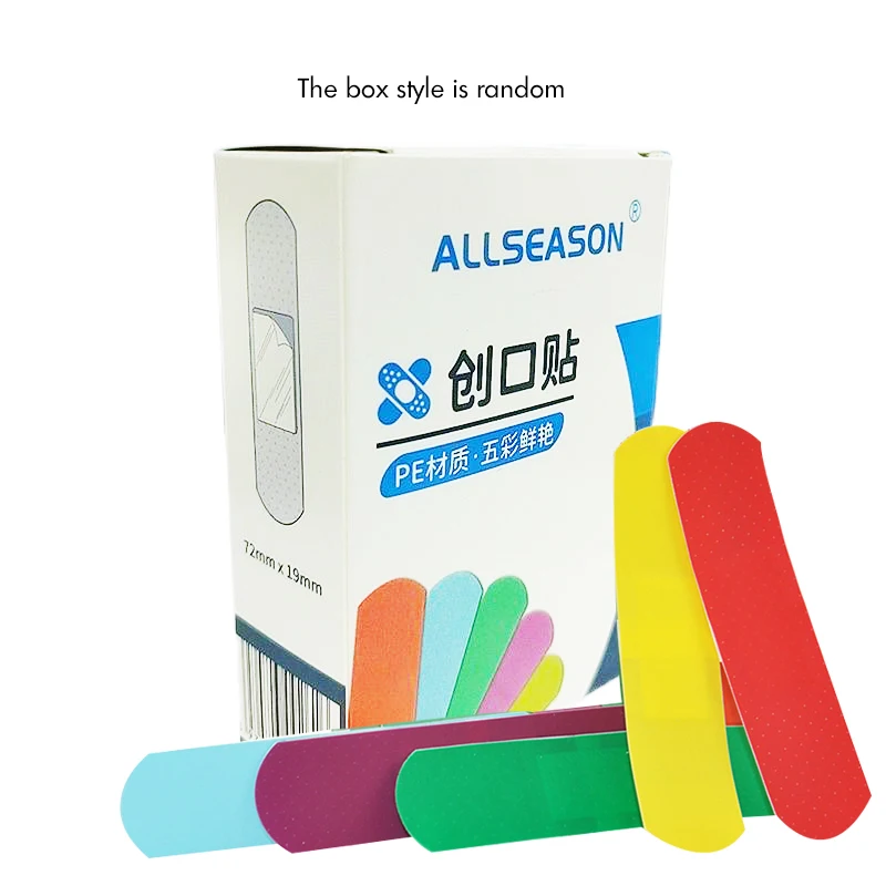 

50 шт./компл. Красочные водонепроницаемые пластыри дышащая повязка-средства, гибкие тканевые клейкие Пластыри для ухода за ранами и оказания первой помощи