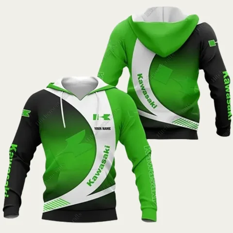 Kawasaki Motorcycle Racing Team 2025 мужская толстовка с капюшоном