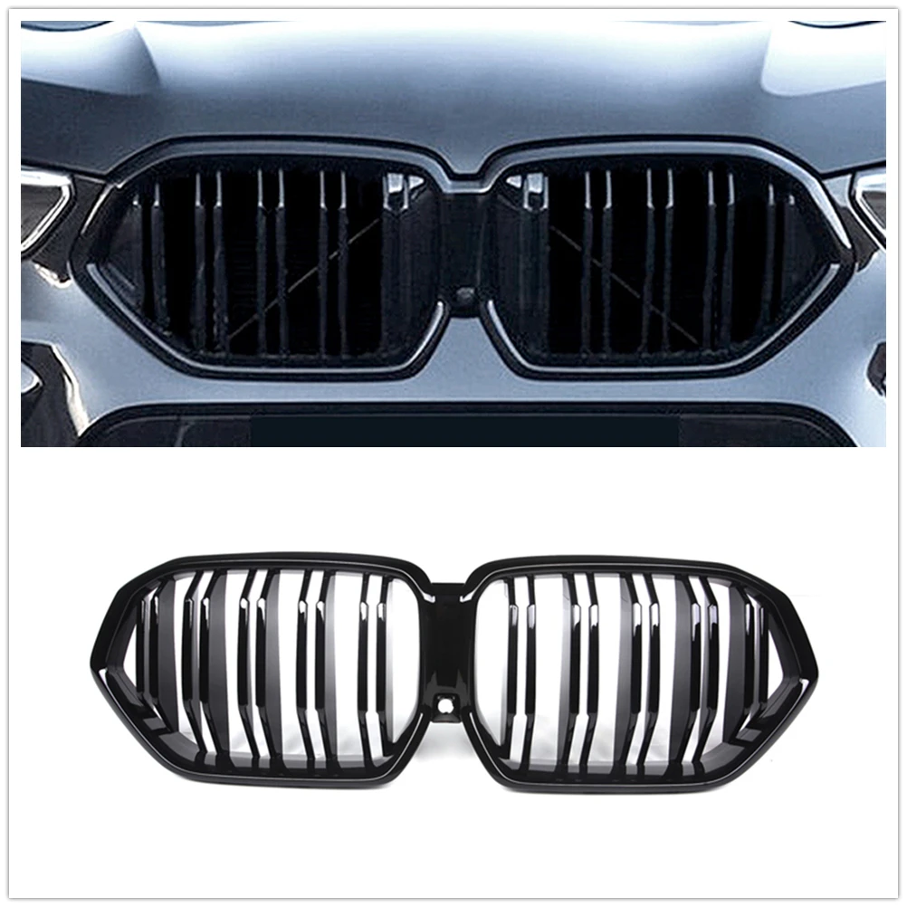 Гриль для BMW X6 G06 &amp X6M F96 SUV 2020-2023 передняя решетка радиатора Черный Сменный верхний