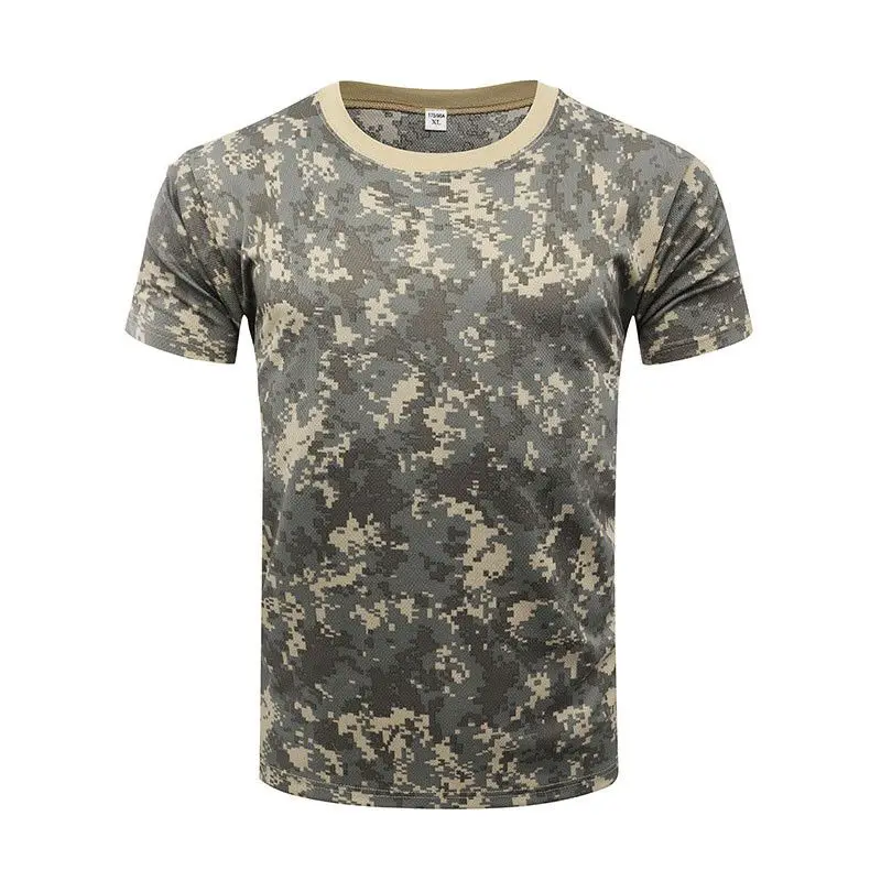 

Men's Camo T Shirt Military Fishing Top Top Army Camouflage Hunting Top