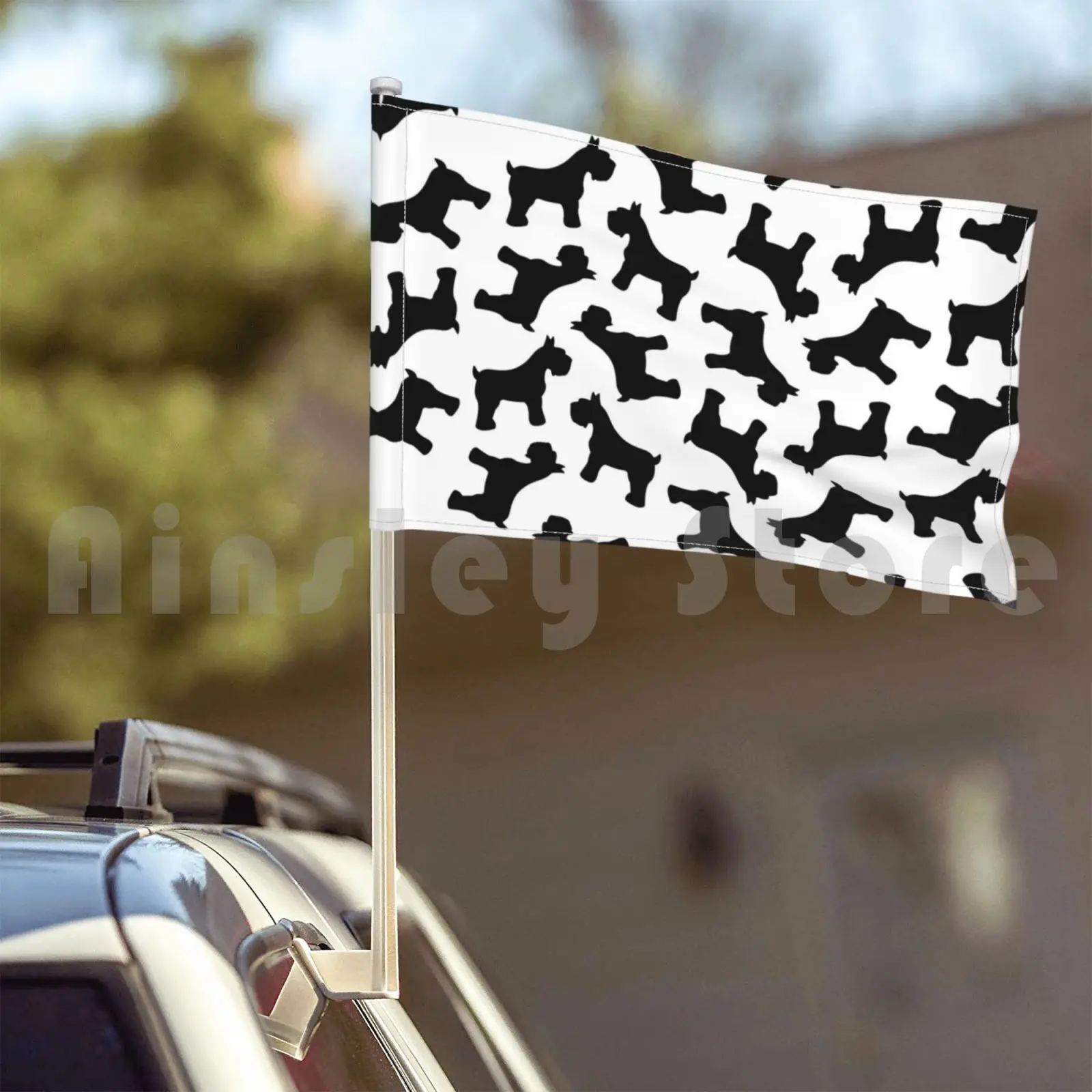 Миниатюрный флаг черного шнаузера автомобиля забавный шнауцерный шнаузерс