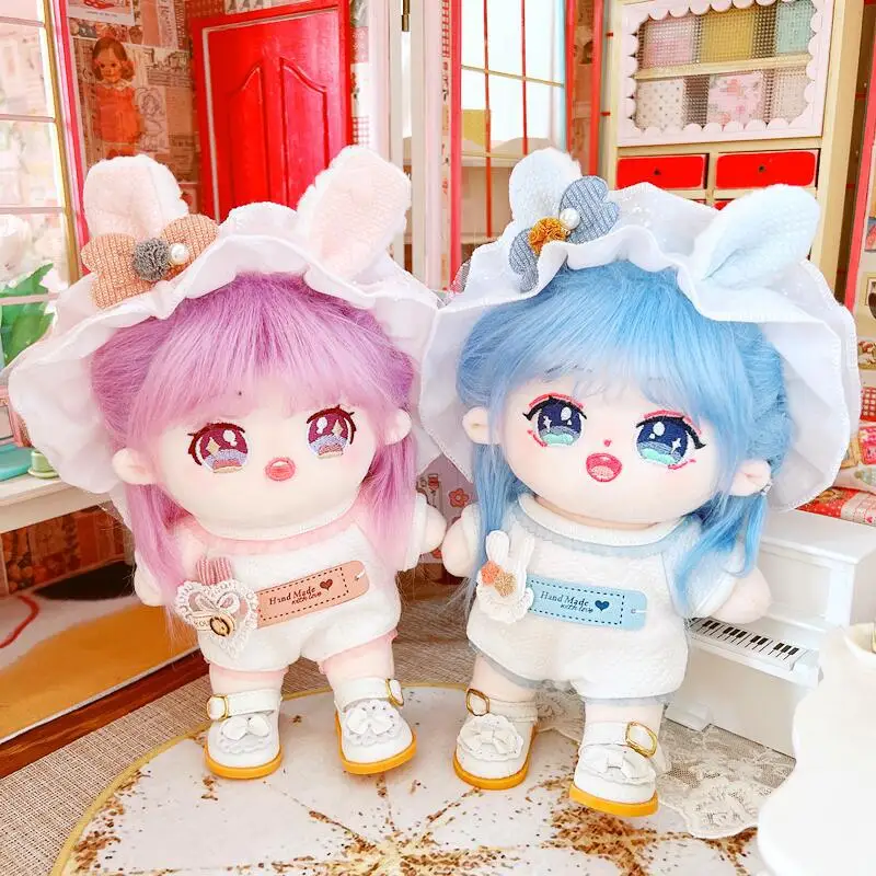 

2pcs Doll Clothes for 20cm Idol Dolls Accessories Plush Doll's Clothing Cute Jumpsuit Suit Stuffed Toy Dolls Outfit Handemade