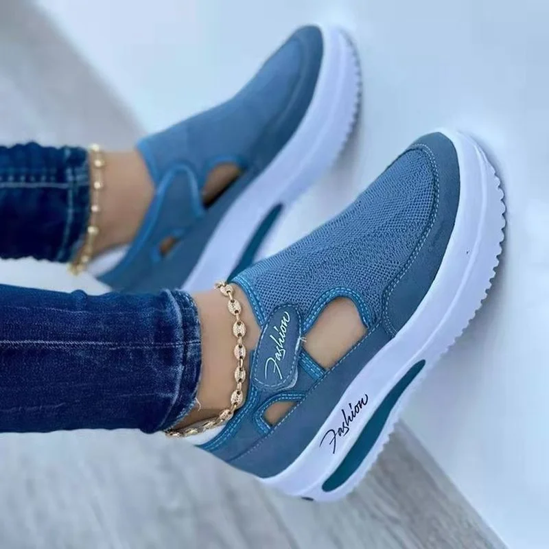 

Breathable Mesh Woman Sandals 2022 Summer Women' Shoes Trend Baotou Platform Vulcanized Shoes Ladies Velcro Hollow Sandalias New