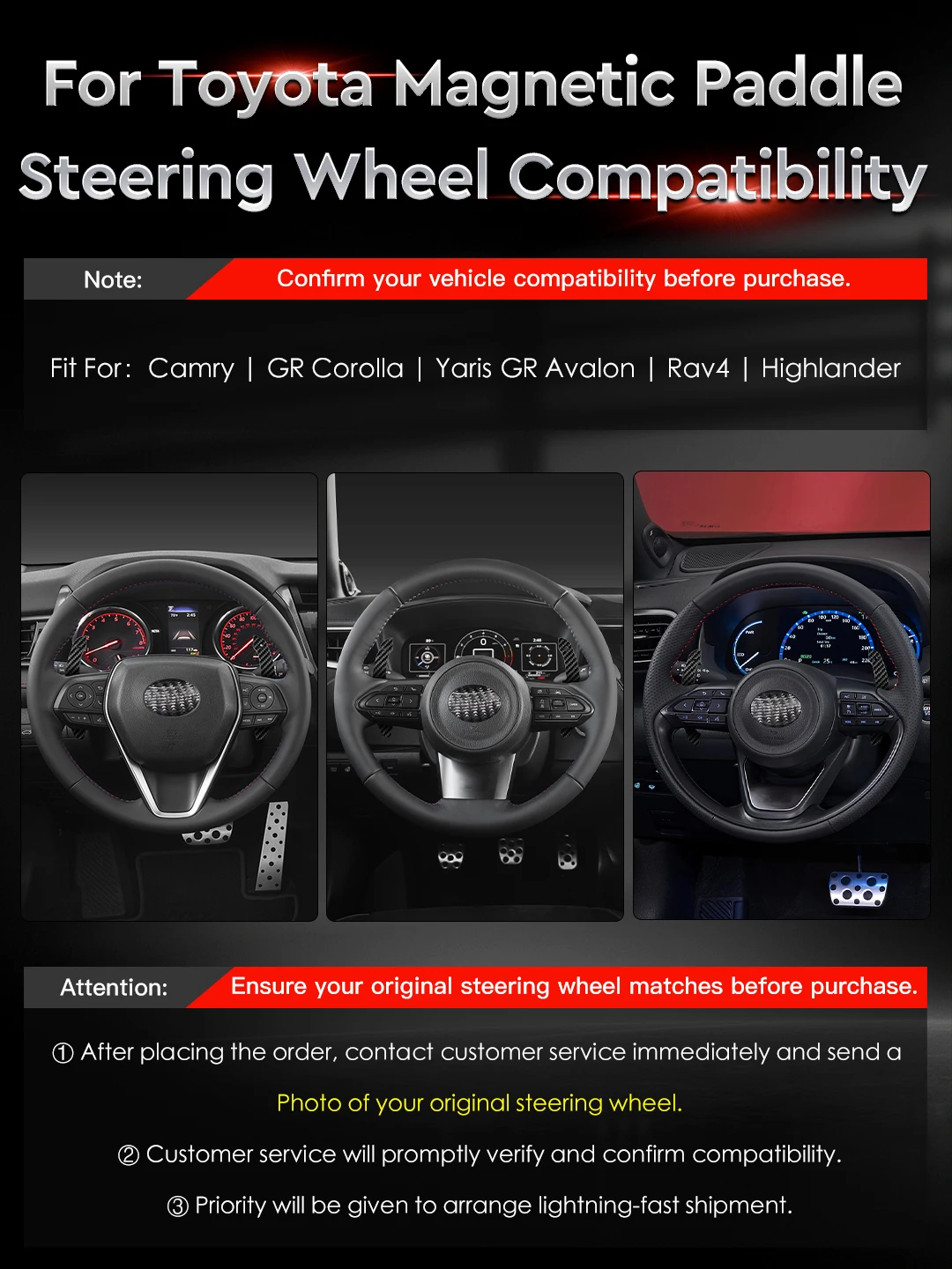 Фото TDD Fif для Toyota Camry GR Corolla Yaris GR Avalon Rav4 Highlander: Цветные магнитные лепестки переключения передач из алюминиевого сплава, автомобильный аксессуар №2