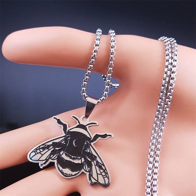 2023 Викка Би Лун Готическая подвеска на цепочке из нержавеющей стали для женщин и мужчин серебристого цвета панк-украшение подарок N3352S0