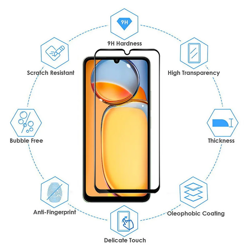 4 шт. защитное стекло для Redmi 13C/Poco C65 очки редми 13с 12с 10с ксиоми 9с нфс защитная
