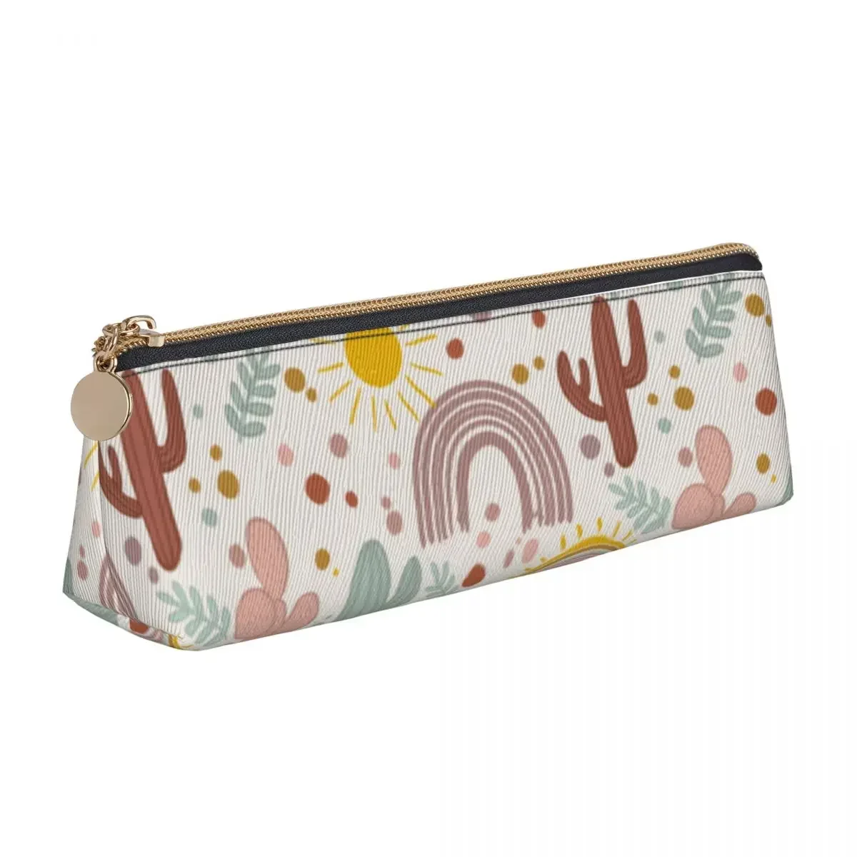 Пенал в стиле бохо с радужными кактусами и цветами рандаши для девочек мальчиков