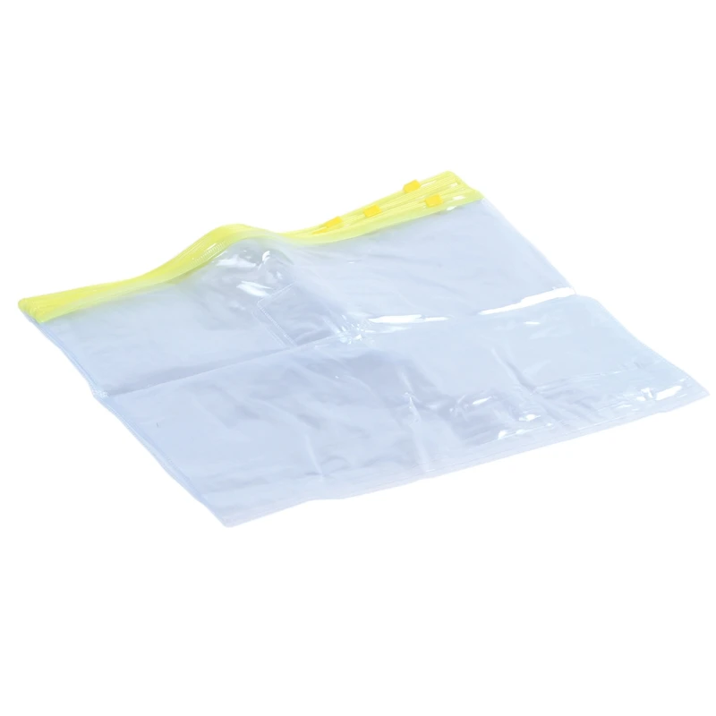 

5 Pcs Clear Plastic Water Proof Pen A4 File Paper Zipper Closure Bags Folders