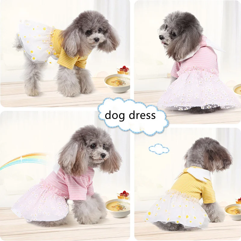 

Summer Pet Clothes Dog Dress for Dogs Skirt Summer Bow Princess Dress Dog Dresses Clothes for Puppy Chihuahua Dress