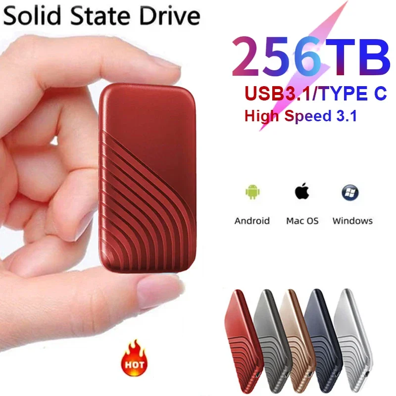 

New SSD 500GB 1TB Flash Hard Drive External Type-C High Speed USB3.1 2TB 4TB 8TB SSD Storage Portable HD Hard Disk For Laptop