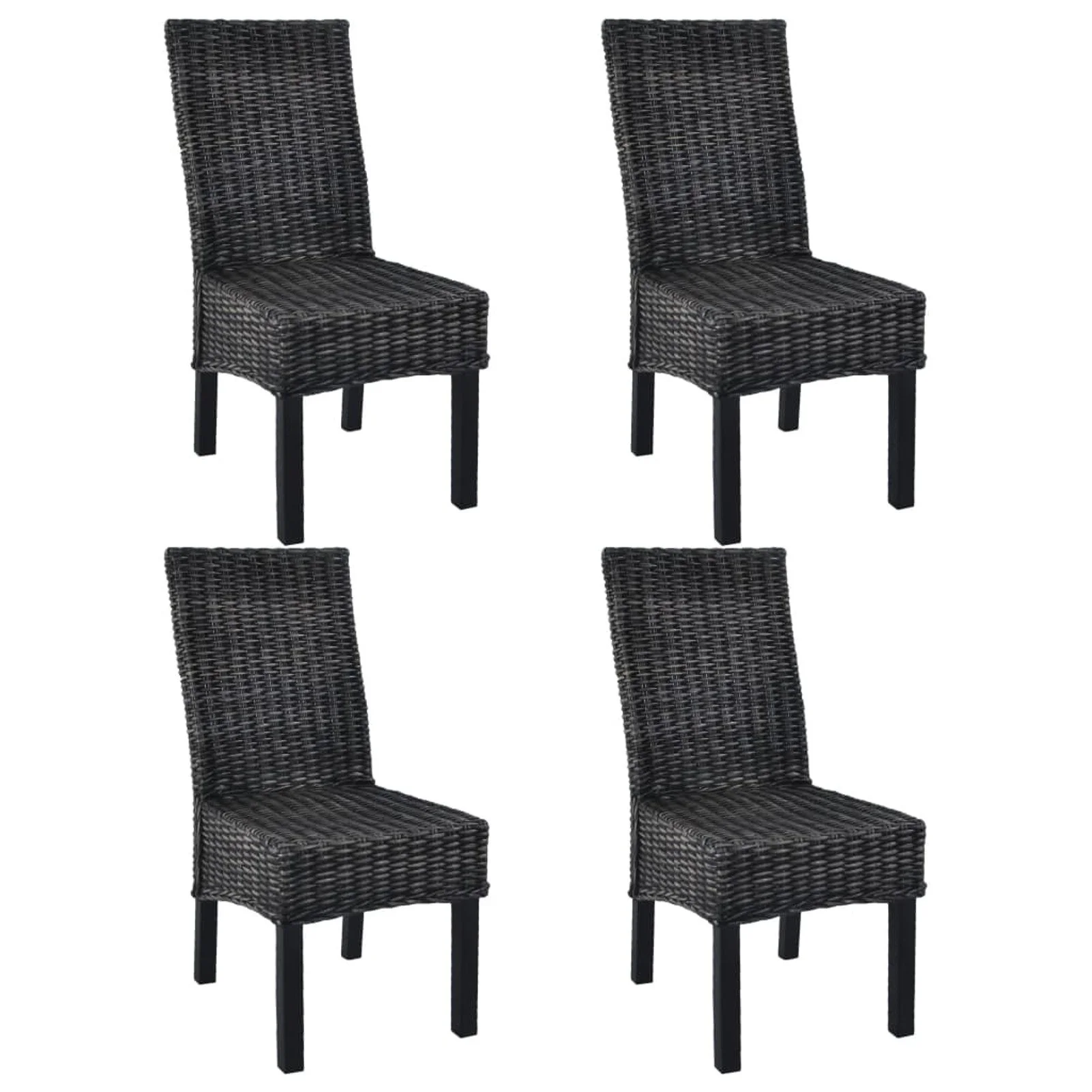 

Dining Chairs 4 pcs Black Kubu Rattan and Mango Wood (2x246656)