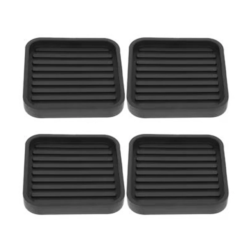 

SEWS-4Pcs Square Rubber Furniture Caster Cups Anti-Sliding Furniture Pads Bed Stopper Floor Protectors