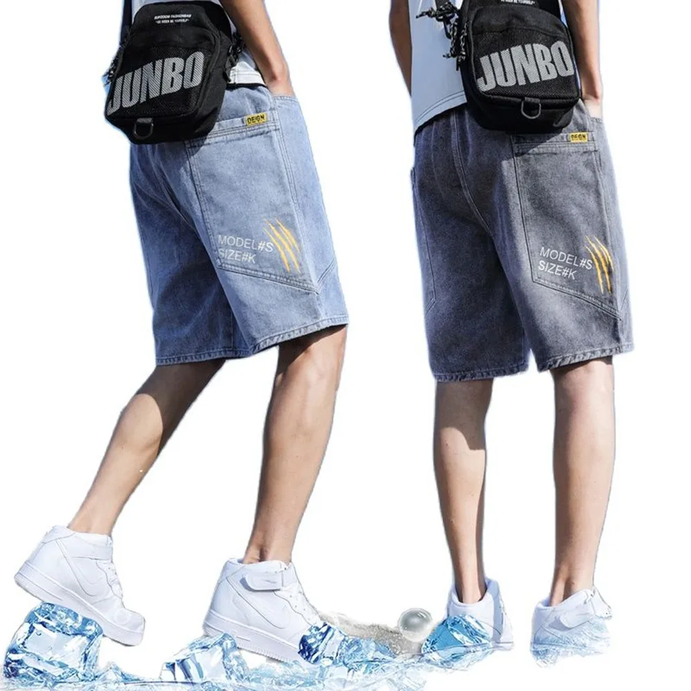

Summer Fashion Cargo Shorts Men Harajuku Streetwear Denim Shorts Joggers Mens Shorts big Pocket Beach Cargo Shorts