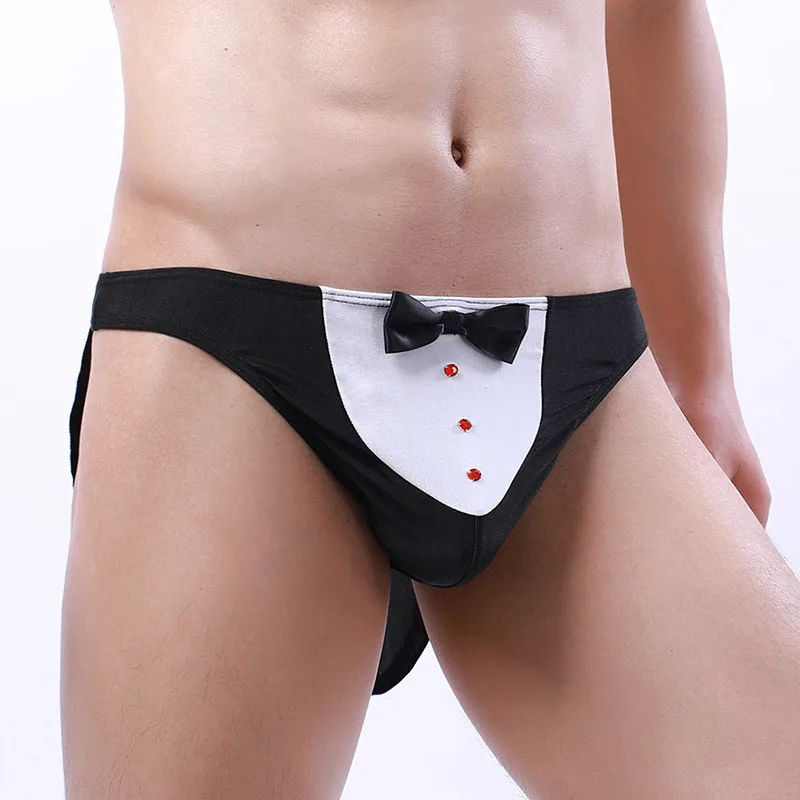

Men's Briefs Bow Tie Tuxedo Splice Boxer Shorts Cute Man G-String Thong Underwear Male Knickers Valentines Day Exotic Underpants