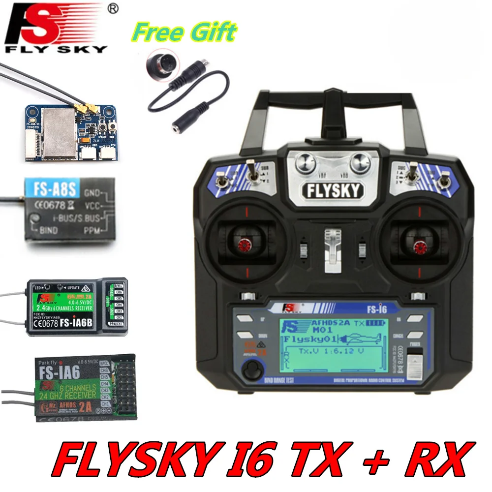 

Передатчик FLYSKY FS-I6 I6 2,4G 6CH AFHDS 2A Rdio с приемником IA6B X6B A8S R6B IA6 для радиоуправляемого самолета вертолета FPV дрона