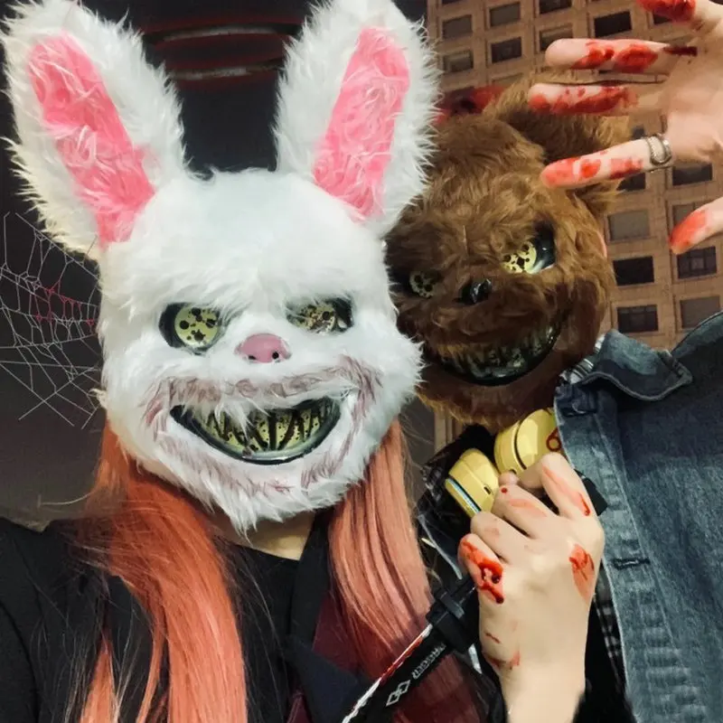 

Плюшевый кровавый Медведь Кролик жуткий страх маска монстров заяц Хэллоуин маски Ужас Хэллоуин маскарадный костюм реквизит