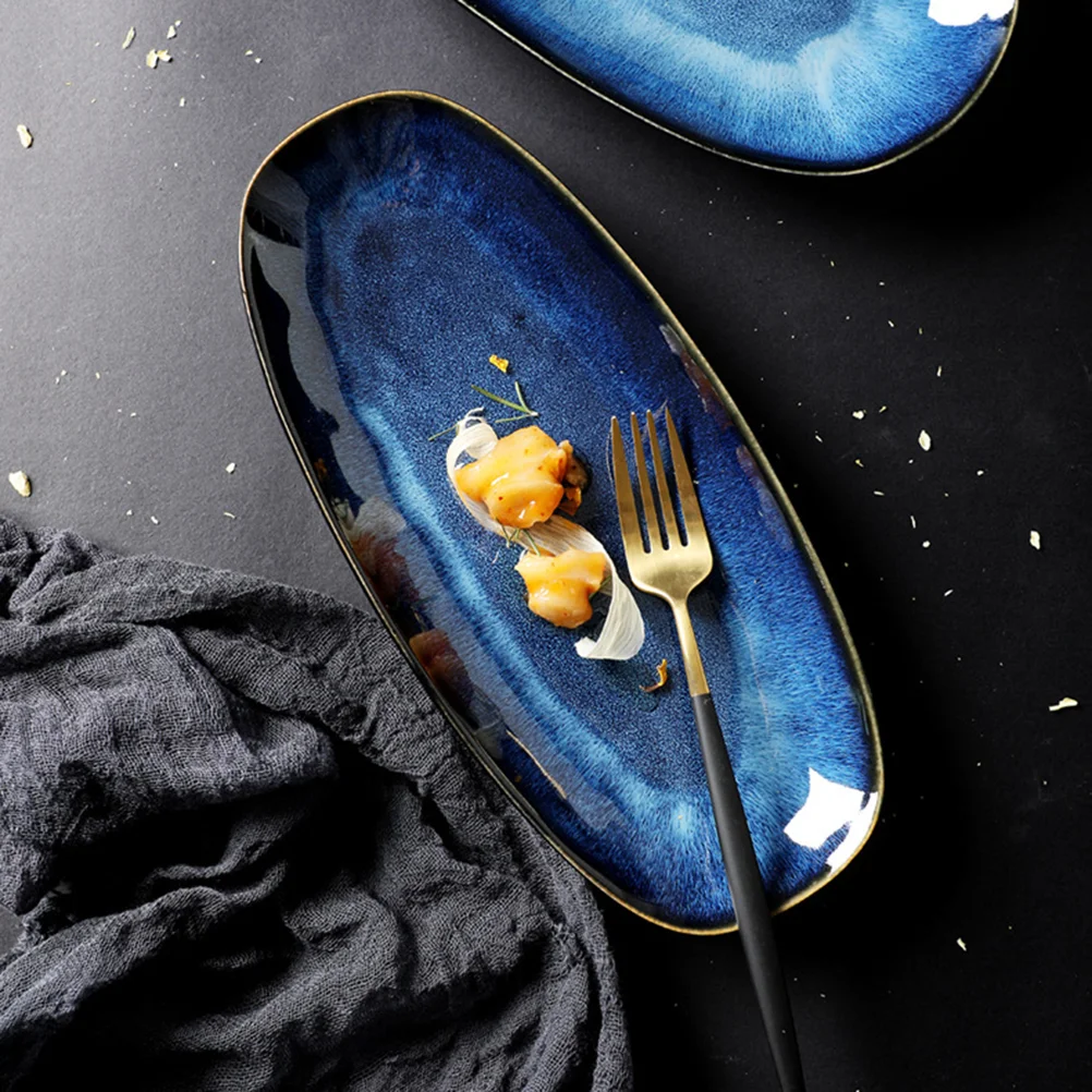 

Plate Serving Ceramic Sushi Tray Plates Dish Platter Porcelain Japanese Plattersoval Dinnerdishes Snack Appetizer Fruit Dessert