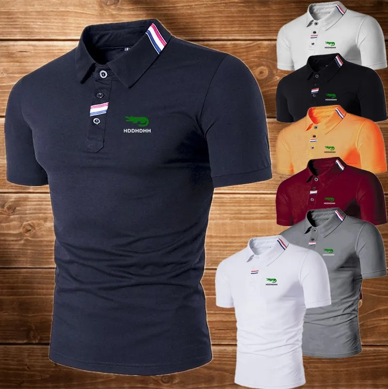 

Fashion Printing Simple Polo Shirt Short Sleeve Men's Summer Solid Color T-Shirt Lapel Shirt