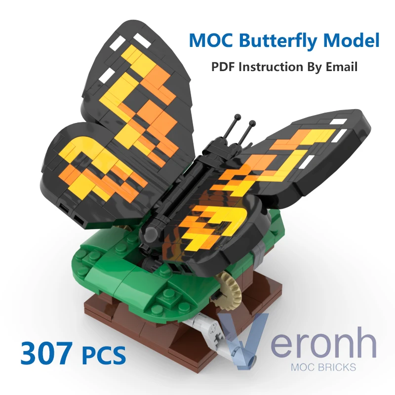 

New Moc Creative Building Blocks Butterfly Sunning its Wings Model Assembly Bricks Set Educational Puzzle Kid Toys Brithday Gift