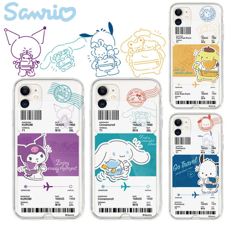 

Cartoon Sanrio Pochacco Phone Case For Iphone 11 12 13 14 Pro Max X Xs Xr 7 8 Plus SE Transparent Airbag Shockproof Soft Shell
