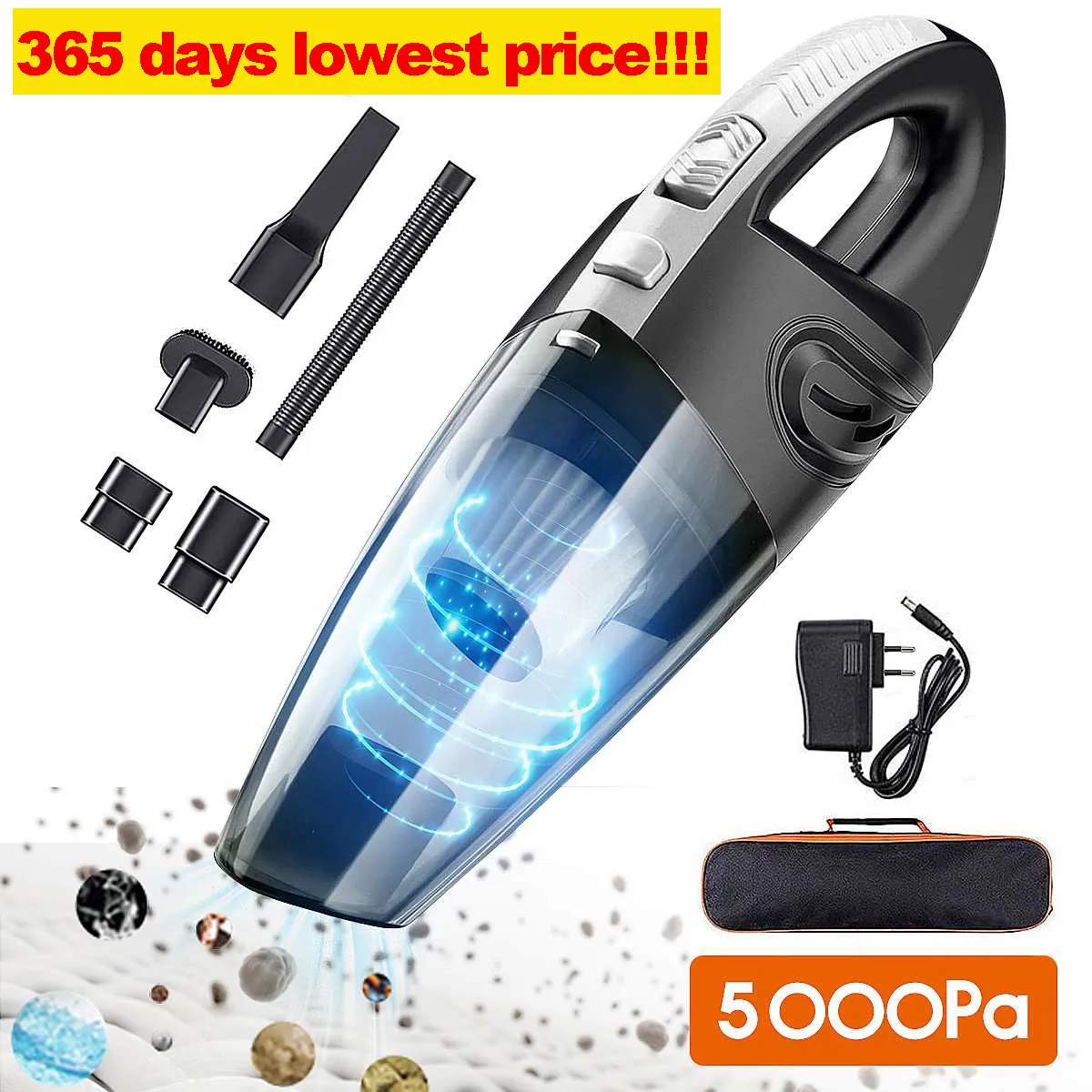 

120W 5000Pa Car Vacuum Cleaner Wireless Cordless Handheld Auto Home Car Pet Hair Office Use Mini Vacuum Cleaner Cleaning Tools