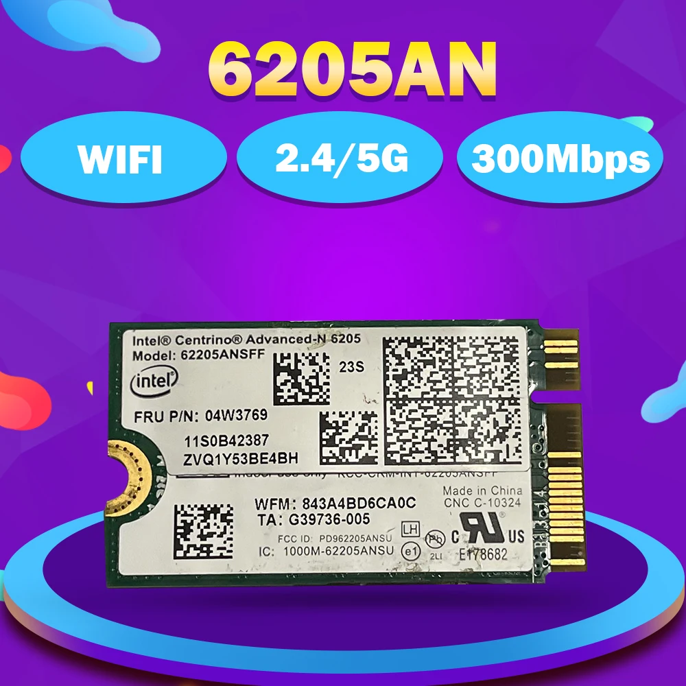 

Для Intel® Advanced-N 6205 62205ANSFF N6205 62205AN с волокнно-Оптической вилкой для lenovo Thinkpad Carbon X1 Беспроводной Wi-Fi кард-2,4G/5G FRU 04W3769