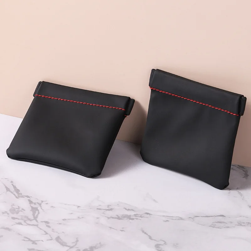 

[Customizable] Automatic closure cloth bag PU leather earphone packaging bag storage bag