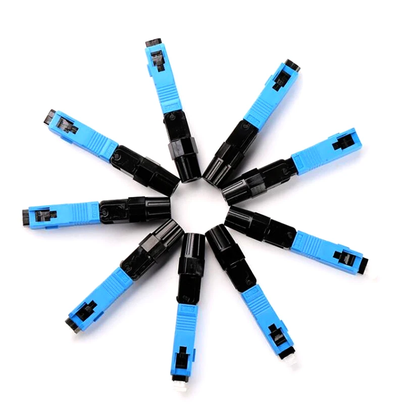 100pcs SC UPC Single-mode Fast Connector Embedded Connector FTTH Tool Cold Fiber Fast Connector SC Fiber Optic Connector