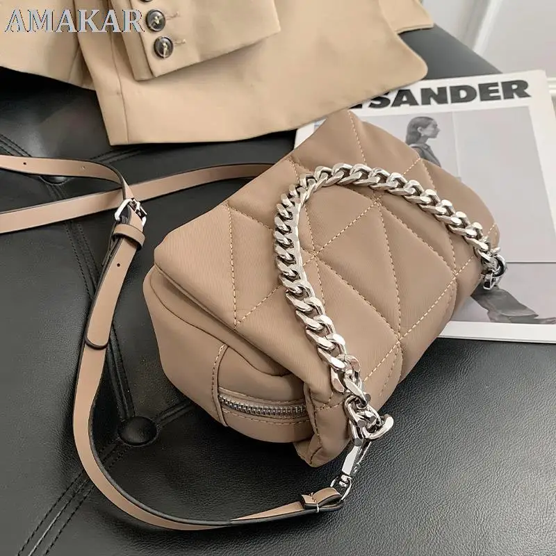 

Luxury Designer Mini Women Shoulder Bag for Style Nylon Chain Women 's Small Handbag 2021 Metale Crossbody Bags