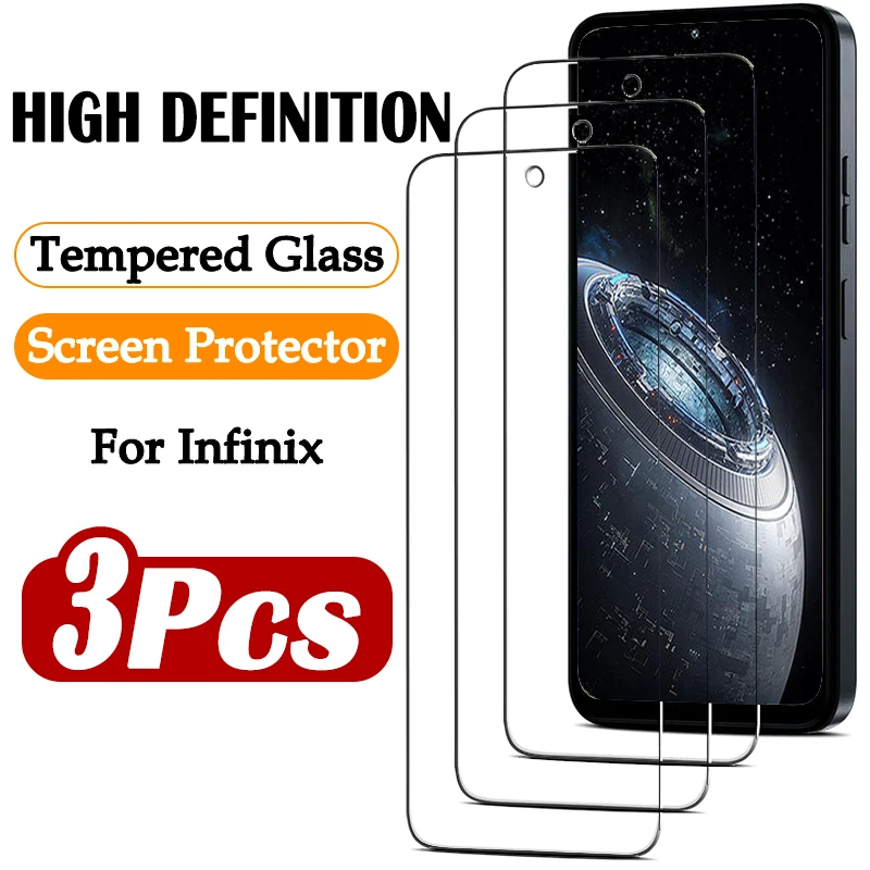 Фото 3 шт. прозрачное закаленное стекло для Infinix GT 20 10 Note 40X 40 30 Vip Pro, прозрачная защитная пленка для экрана Infinix Smart 9 8 7 6 HD №1
