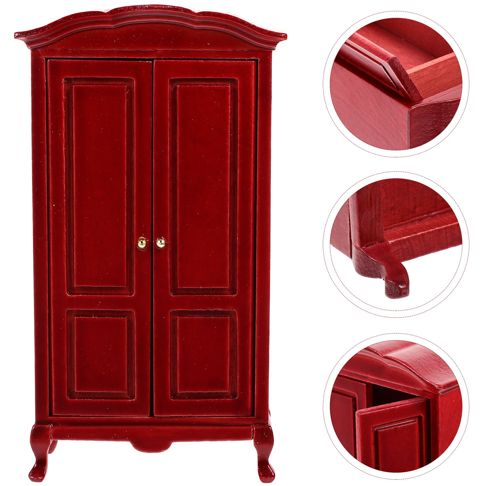 

United States House Mini Accessories Wood Closet Tiny Wardrobe Wooden Model