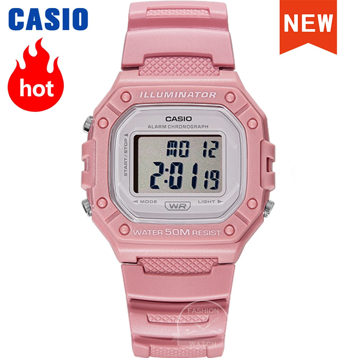 

Casio Ladies Watch Casual Transparent LED Digital Sports Hand Expression Men Gift Clock W-218HC-4A