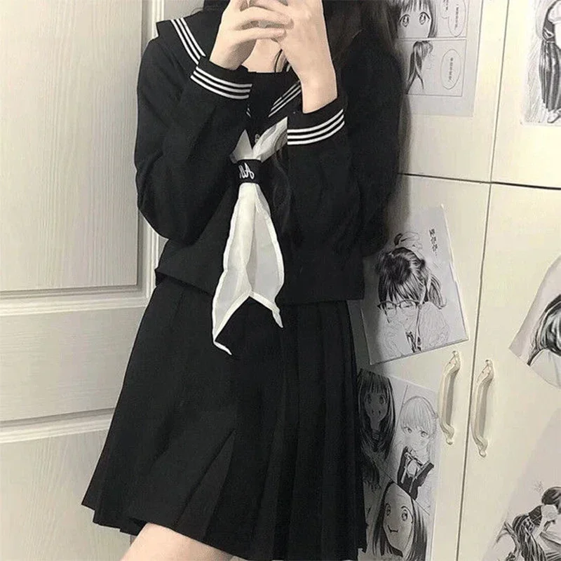 

Japanese JK Uniform School Uniform Sailor Costume Women Sexy Shirt Pleated Skirt Girl S-XXL Green JK Japanese College Style Suit