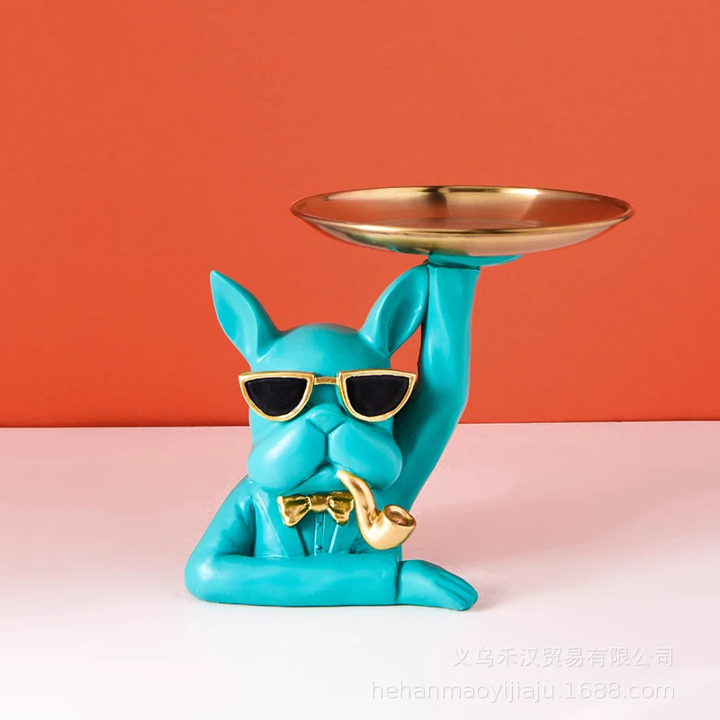 Статуэтки животных в виде бульдога из смолы с искусственными статуями собаки