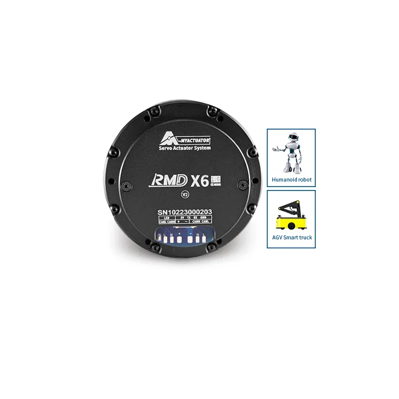 Фото 2026 MYACTUATOR BLDC Серводвигатель с энкодером RMD-X6 V2 1:6 48В DC, высокоточный планетарный редукторный двигатель для экзоскелетов №1