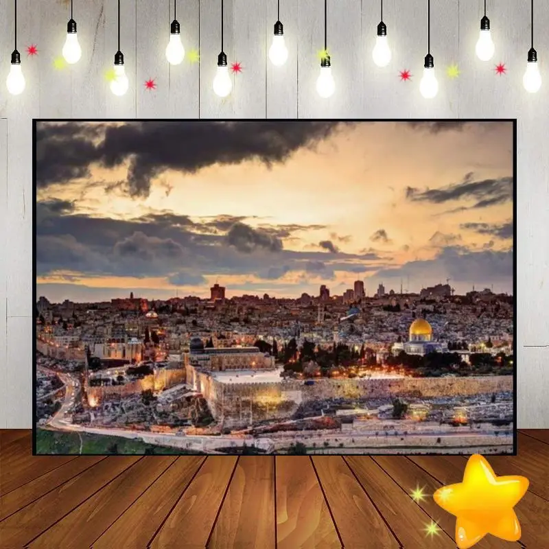 Jerusalem Western Wall Decoration Photo Background Rosh Hashanah Photography Backdrops Jewish New Year Custom Birthday Backdrop