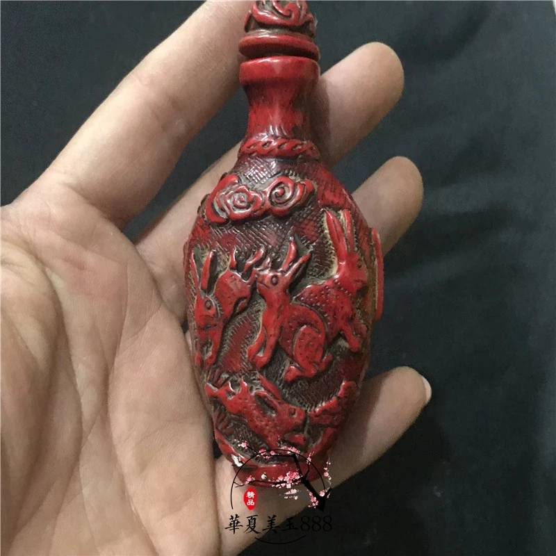 

Антикварное украшение, красный коралл, табак, бутылка, украшение для дома, офиса, креативный Феникс