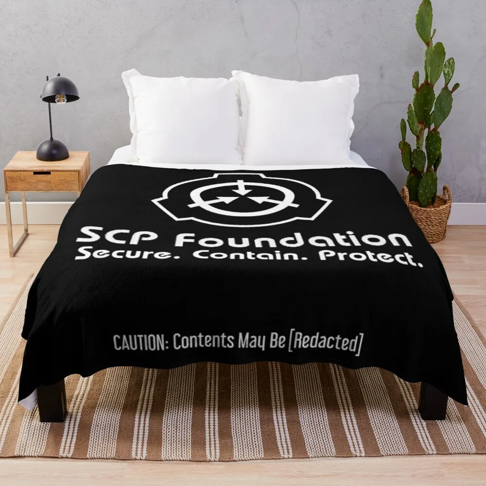 

SCP Foundation: Contents May Be [Redacted] (Black) Throw Blanket fur blanket