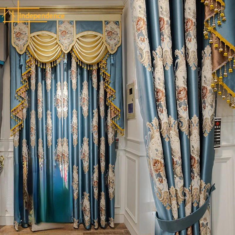 

Customized Curtains for Living room bedroom European thickened blackout high-precision chenille jacquard embroidery yarn
