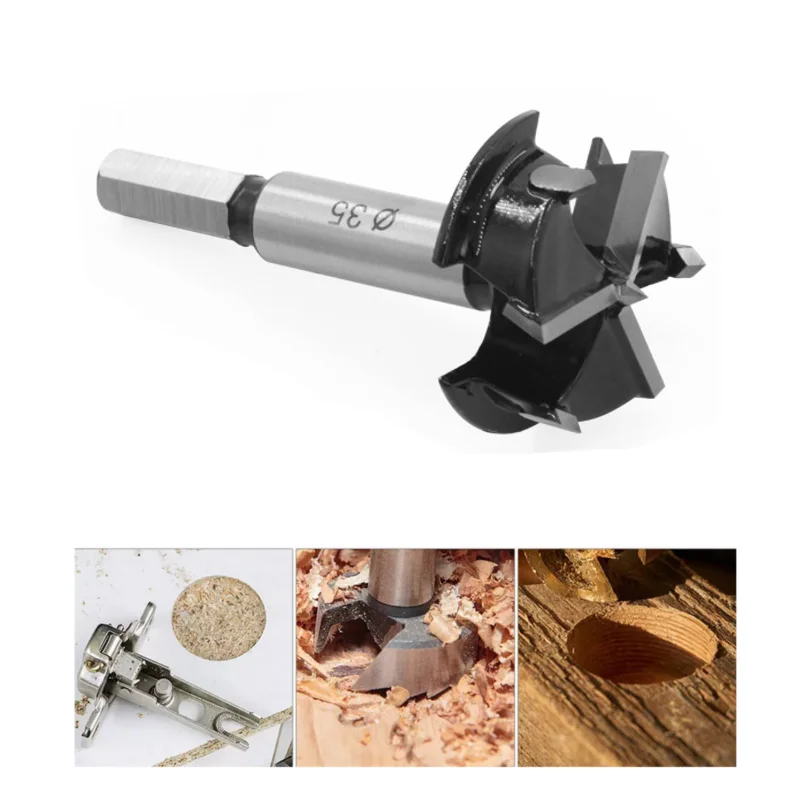 

Upgrade 35mm 3 Flutes Carbide Tip Forstner Drill Bit Wood Auger Cutter Woodworking Hole Saw For Power Tools Drill Bits