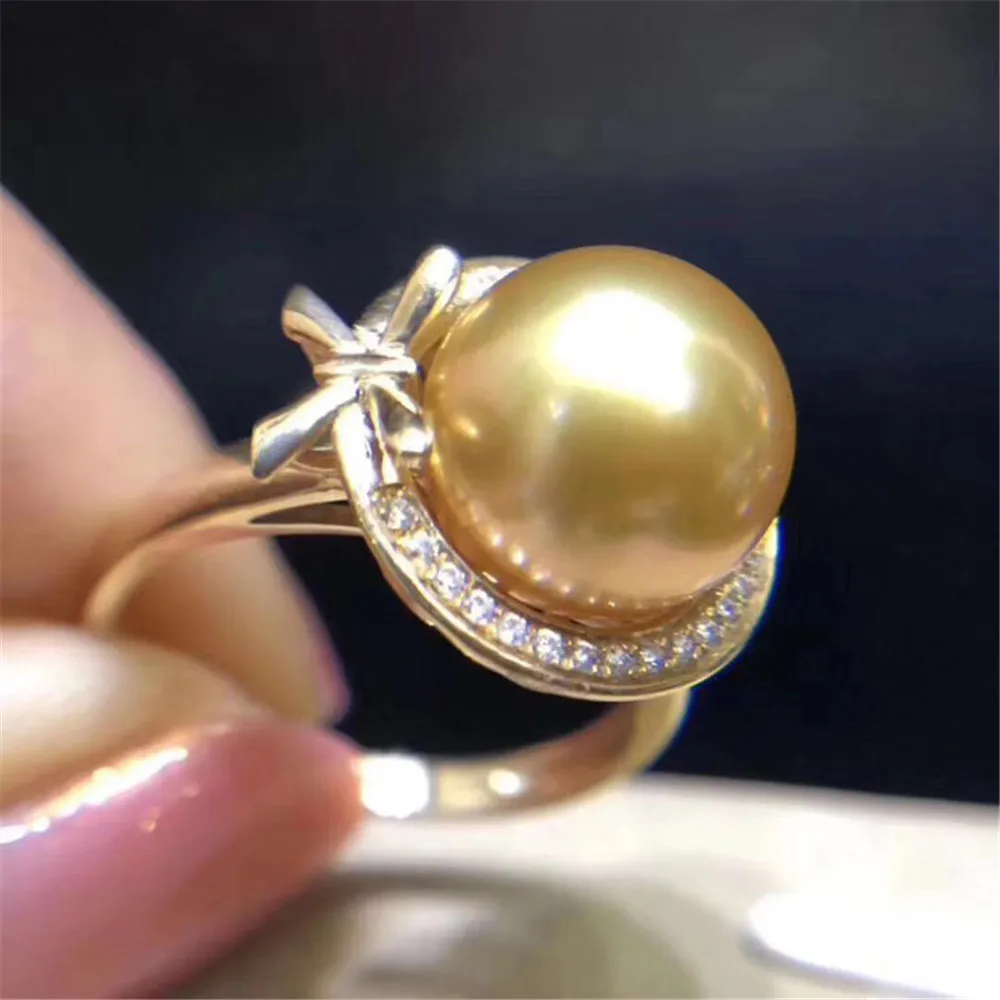 

DIY Pearl Accessories S925 Sterling Silver Gorgeous Pearl Jade Ring Adjustable Fit 10-12mm Beads