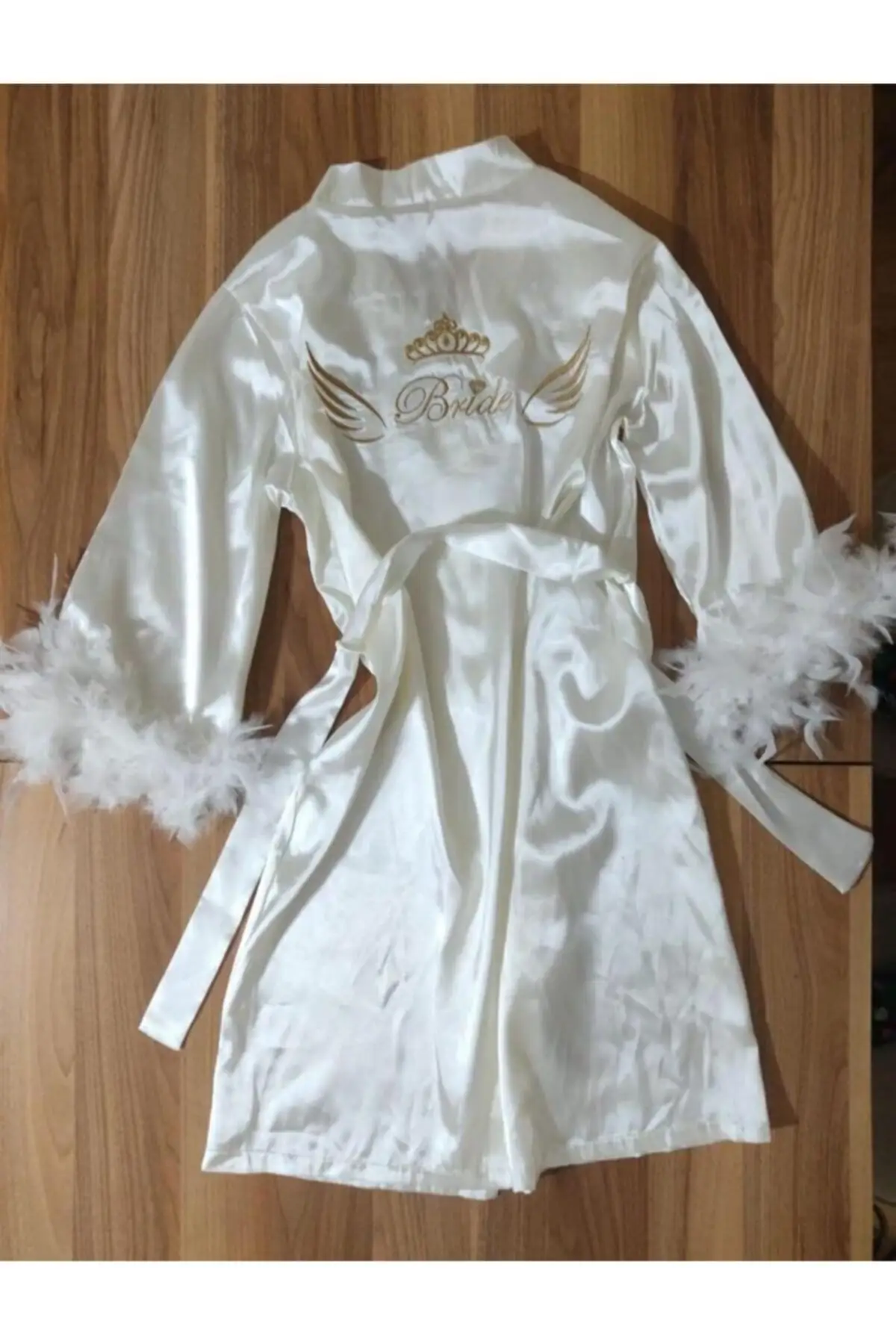 

Dressing Gown Bride writing Crown Gold embroidery Bridal Bathrobe Bridal robe Peignoir Kimono Bride Sleepwear Night Gown